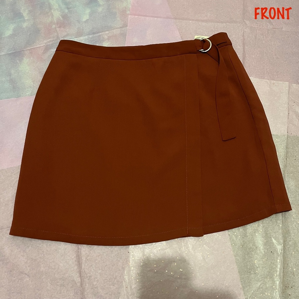 Forever 21 Rust Faux Wrap Mini Skirt